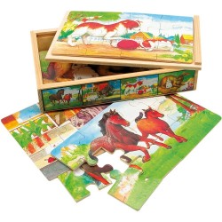 4 Puzzle in Holzbox